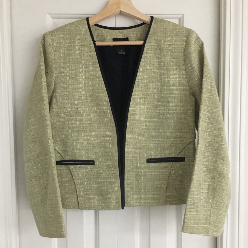 CLUB MONACO Canary Linen Crop Jacket Blazer 6